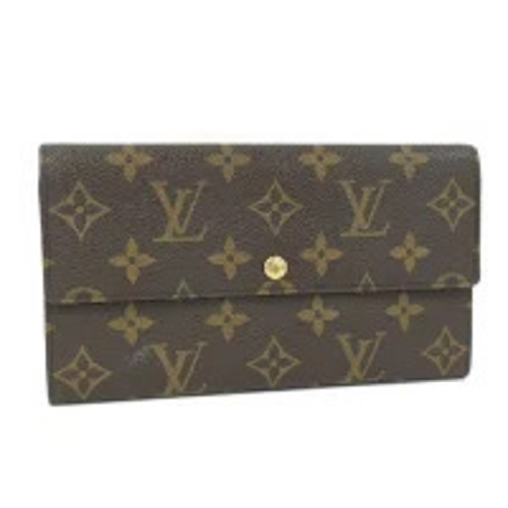 LOUIS VUITTON Bi fold Long Wallet Pochette Portemonnaie Credit Monogram